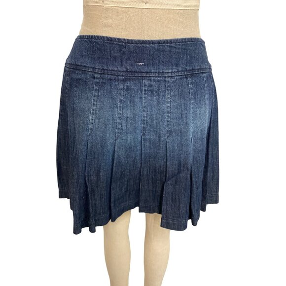 Vintage Y2K Miss Sixty Denim Pleated Mini Skirt With Buckle Details - Picture 5 of 9